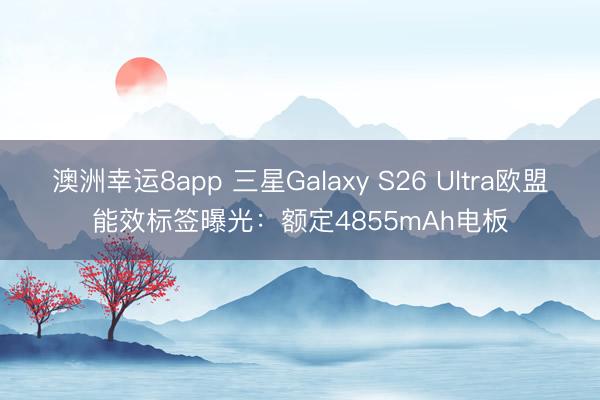 澳洲幸运8app 三星Galaxy S26 Ultra欧盟能效标签曝光：额定4855mAh电板